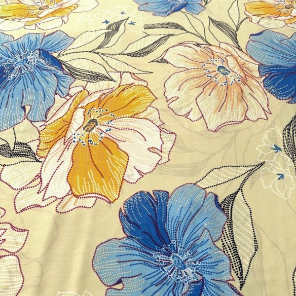 Tecido Viscose Floral Colorido Pontilhado • Luema Tecidos