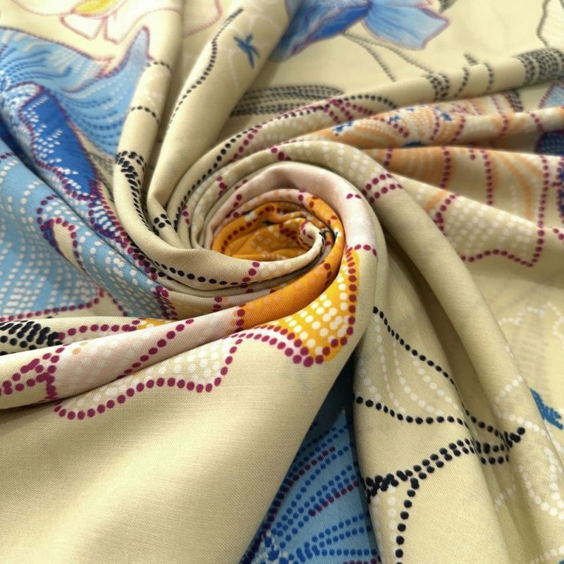 Tecido Viscose Floral Colorido Pontilhado • Luema Tecidos