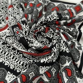 Tecido Viscose Estampada Lenços Paisley • Luema Tecidos