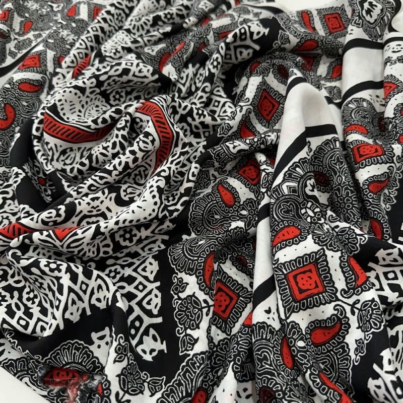 Tecido Viscose Estampada Lenços Paisley • Luema Tecidos Tecido Viscose Estampada Lenços Paisley • Luema Tecidos