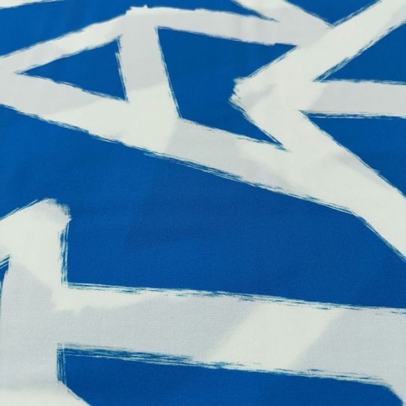 Tecido Viscose Estampada Abs Lines Fundo Azul Royal • Luema Tecidos Tecido Viscose Estampada Abs Lines Fundo Azul Royal • Luema Tecidos