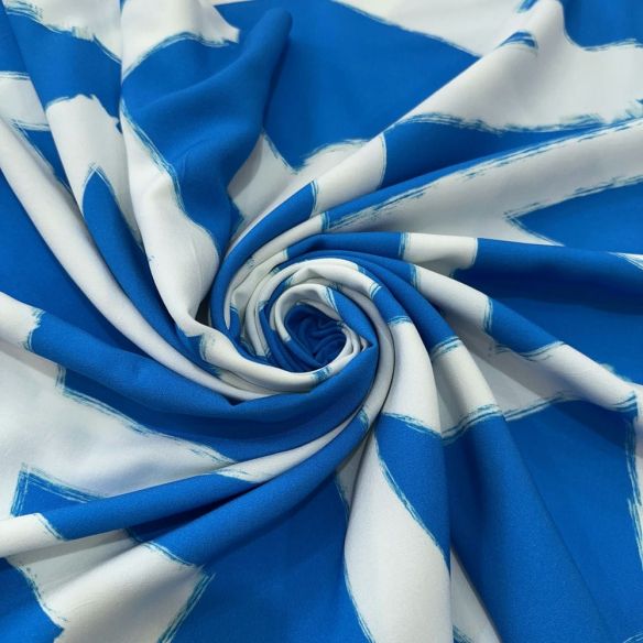 Tecido Viscose Estampada Abs Lines Fundo Azul Royal • Luema Tecidos Tecido Viscose Estampada Abs Lines Fundo Azul Royal • Luema Tecidos