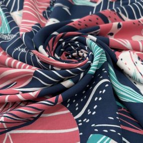 Tecido Viscose Estampada Folhagens e Sereias • Luema Tecidos 2