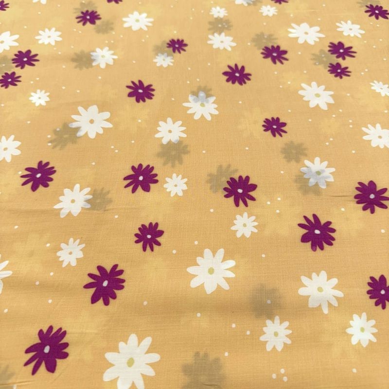 Tecido Viscose Estampada Micro Floral Fundo Amarelinho • Luema Tecidos Tecido Viscose Estampada Micro Floral Fundo Amarelinho • Luema Tecidos