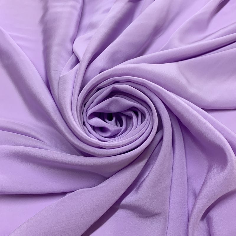 Tecido Crepe de Chine 100% Seda Lilás • Luema Tecidos Tecido Crepe de Chine 100% Seda Lilás • Luema Tecidos