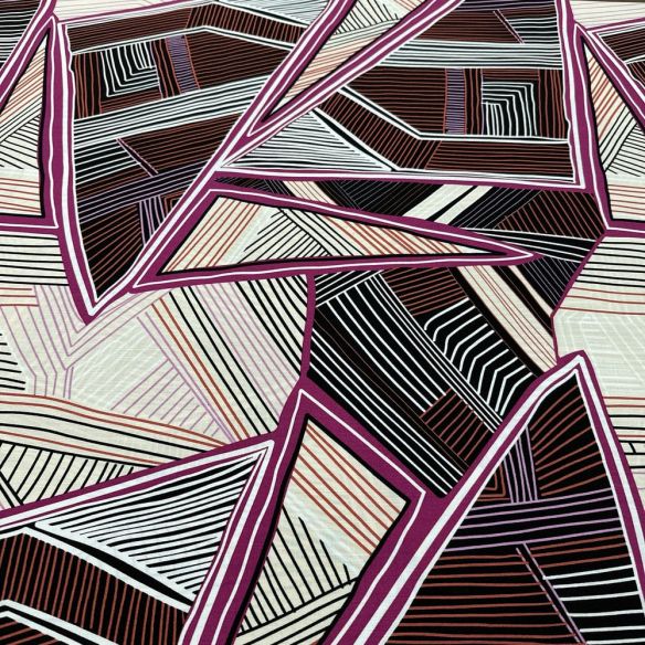 Tecido Viscolinho Listrado Colorido Abstrato • Luema Tecidos