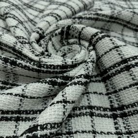 Tecido Tweed Xadrez Branco Tecido Tweed Xadrez Branco • Luema Tecidos 2
