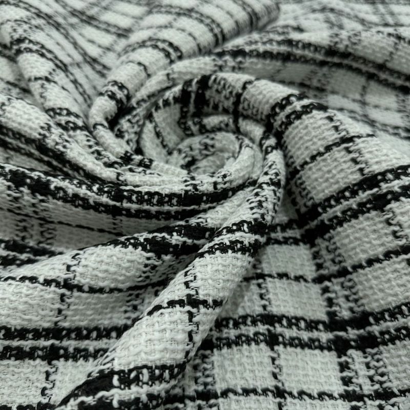 Tecido Tweed Xadrez Branco • Luema Tecidos Tecido Tweed Xadrez Branco • Luema Tecidos