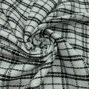 Tecido Tweed Xadrez Branco Tecido Tweed Xadrez Branco • Luema Tecidos