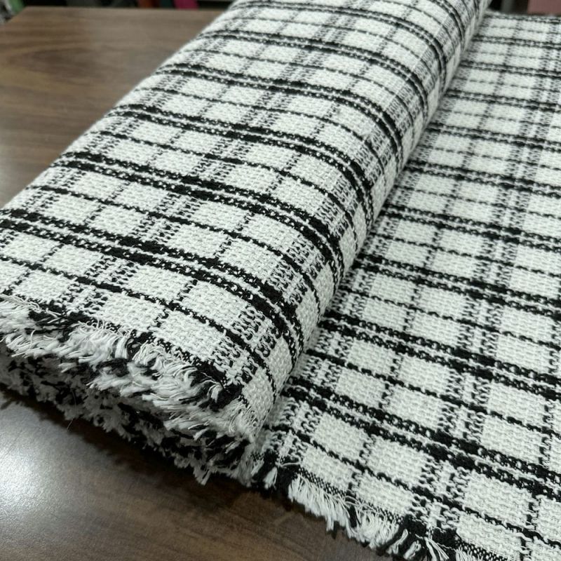 Tecido Tweed Xadrez Branco • Luema Tecidos Tecido Tweed Xadrez Branco • Luema Tecidos