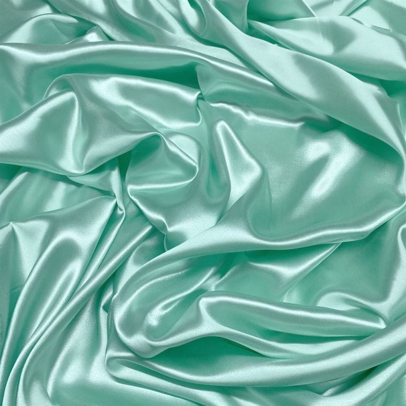 Tecido Cetim Charmeuse Verde Tiffany • Luema Tecidos