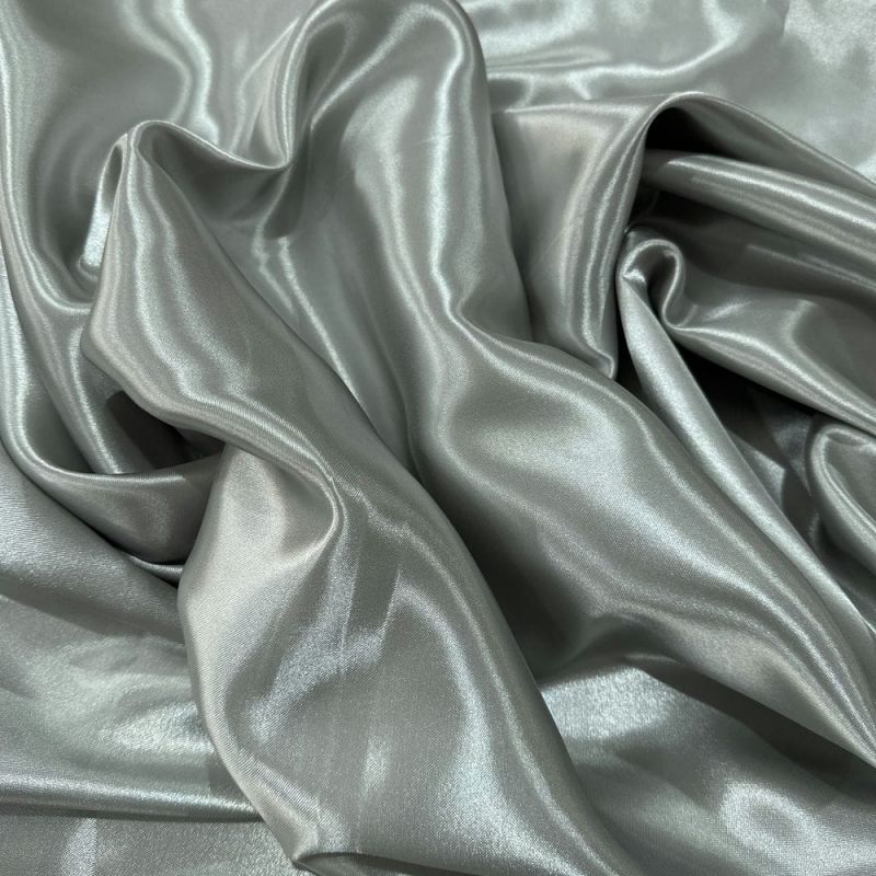 Tecido Cetim Charmeuse Prata • Luema Tecidos