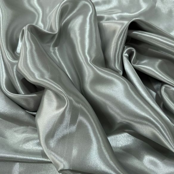 Tecido Cetim Charmeuse Prata • Luema Tecidos