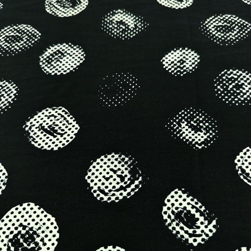 Tecido Crepe de Chine Seda Pura Circles • Luema Tecidos