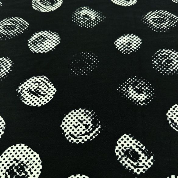 Tecido Crepe de Chine Seda Pura Circles • Luema Tecidos