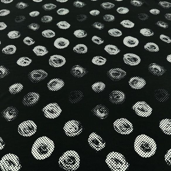 Tecido Crepe de Chine Seda Pura Circles • Luema Tecidos