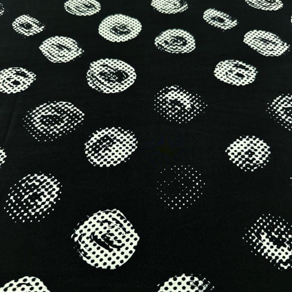 Tecido Crepe de Chine Seda Pura Circles • Luema Tecidos