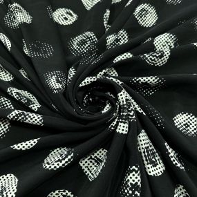 Tecido Crepe de Chine Seda Pura Circles Tecido Crepe de Chine Seda Pura Circles • Luema Tecidos