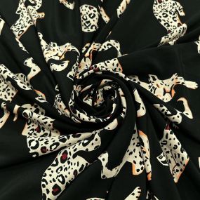 Tecido Crepe de Chine Seda Pura Onças Tecido Crepe de Chine Seda Pura Onças • Luema Tecidos