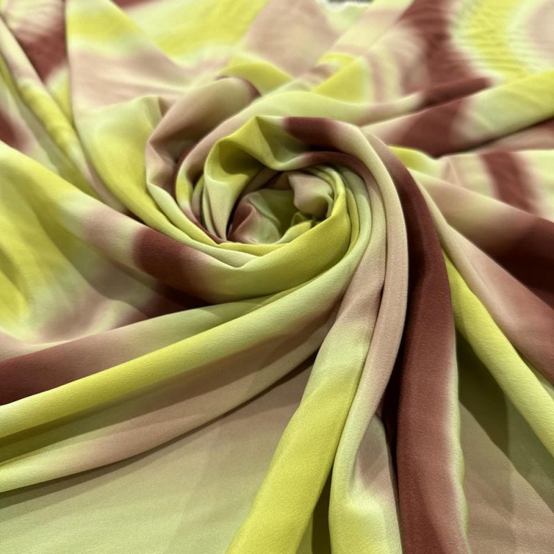 Tecido Crepe de Chine Seda Pura Swirls Colors • Luema Tecidos