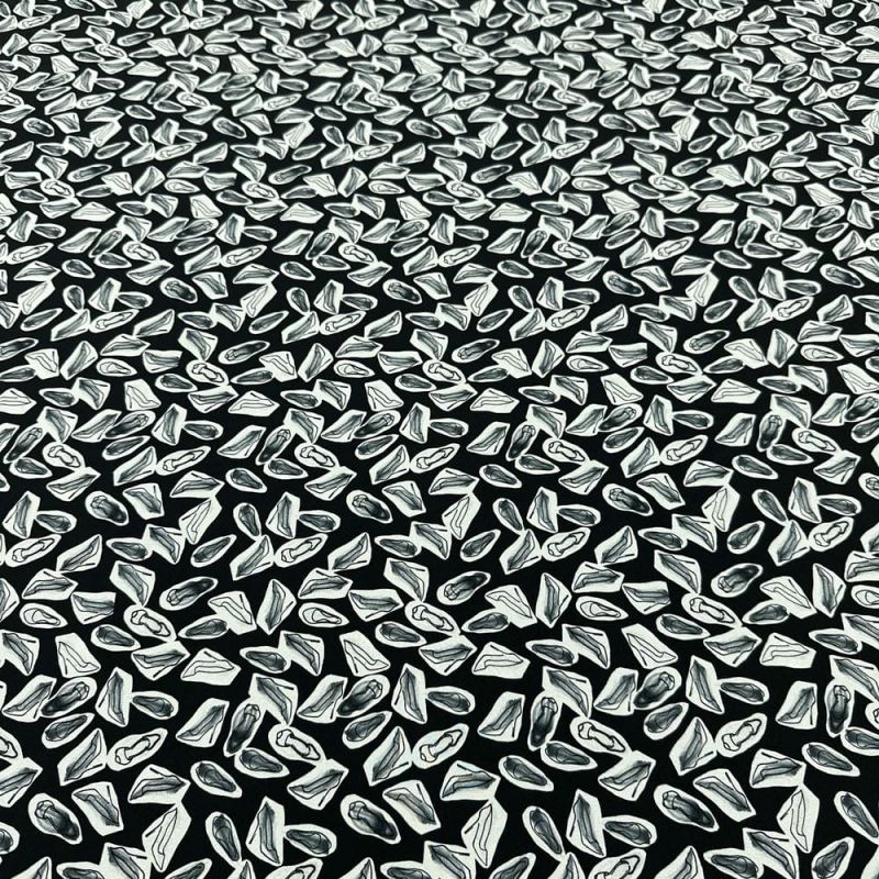 Tecido Crepe de Chine Seda Pura Sapatinhos • Luema Tecidos