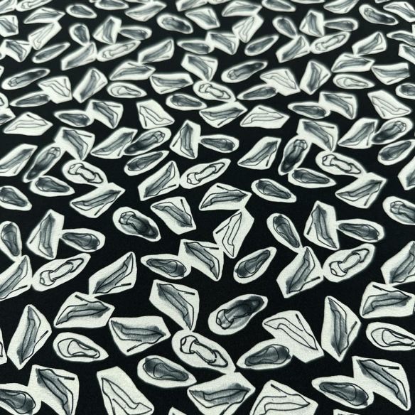 Tecido Crepe de Chine Seda Pura Sapatinhos • Luema Tecidos