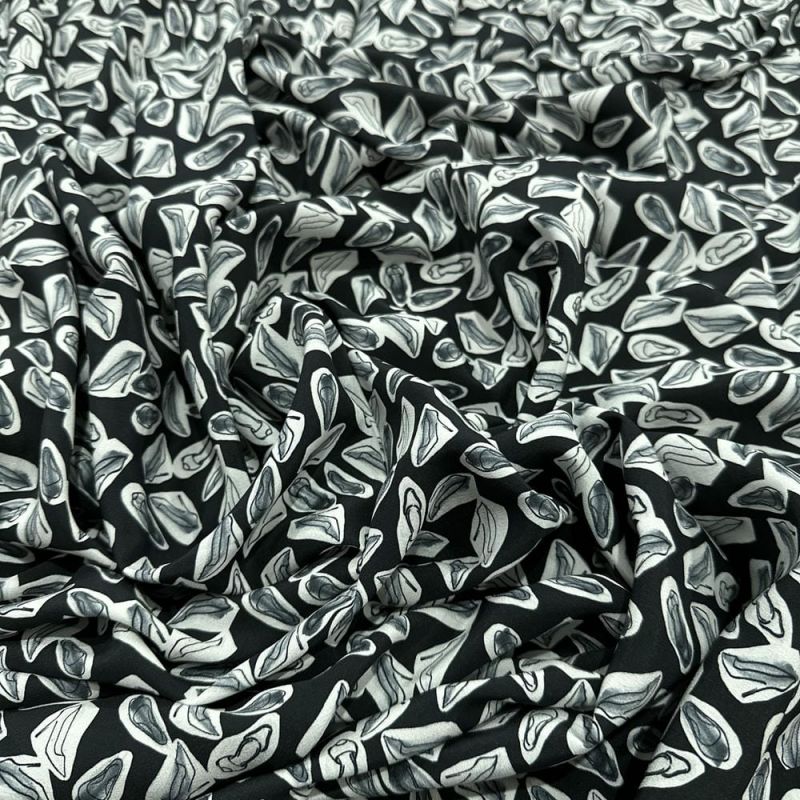 Tecido Crepe de Chine Seda Pura Sapatinhos • Luema Tecidos