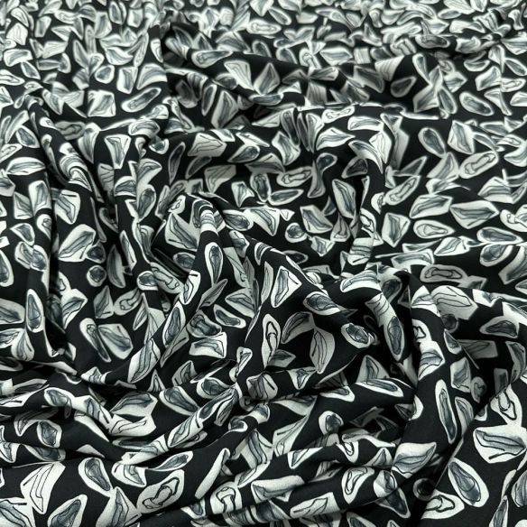 Tecido Crepe de Chine Seda Pura Sapatinhos • Luema Tecidos