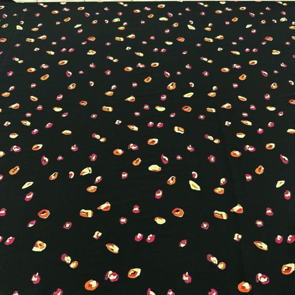 Tecido Crepe de Chine Seda Pura Poá Abstrato • Luema Tecidos