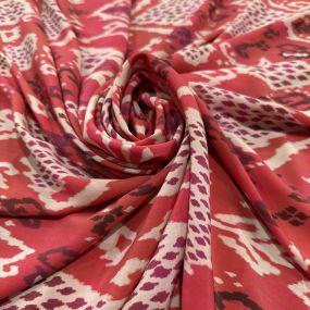Tecido Crepe de Chine Seda Pura Fractal Vermelho Tecido Crepe de Chine Seda Pura Fractal Vermelho • Luema Tecidos 2