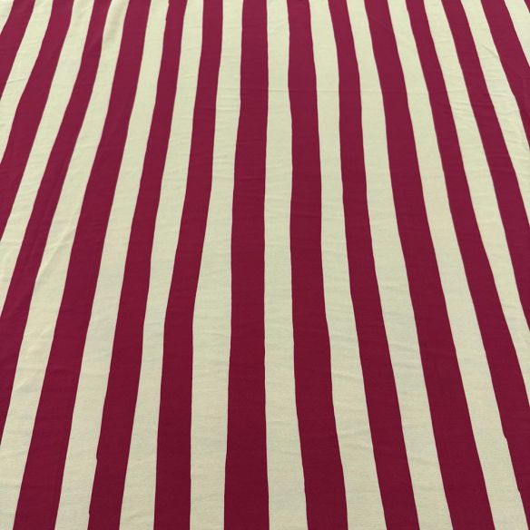 Tecido Crepe de Chine Seda Pura Listra Off e Pink • Luema Tecidos