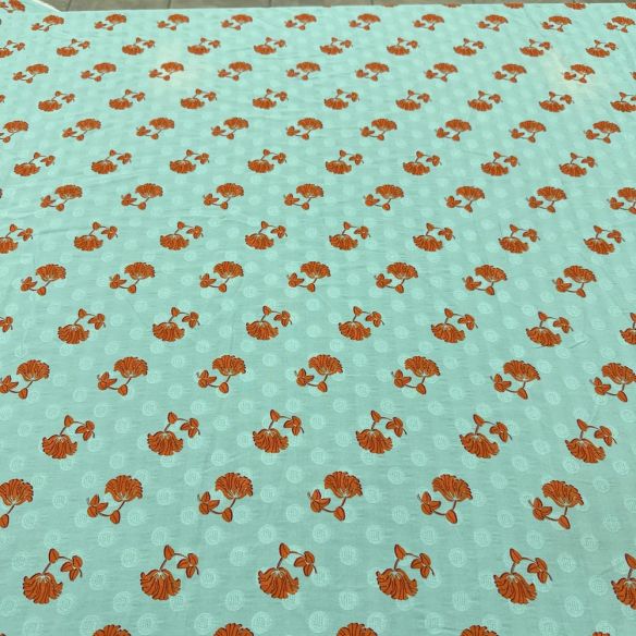 Tecido Viscose Jacquard Estampada Azul Turquesa • Luema Tecidos