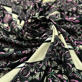 Tecido Viscose Estampada Barrado Peixinhos • Luema Tecidos 2