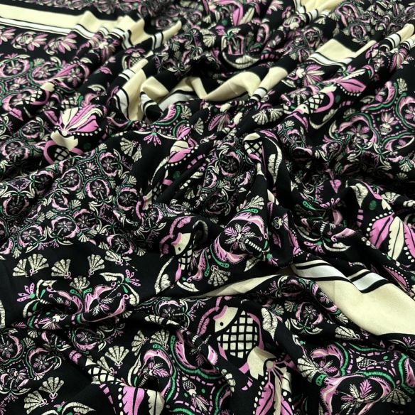 Tecido Viscose Estampada Barrado Peixinhos • Luema Tecidos Tecido Viscose Estampada Barrado Peixinhos • Luema Tecidos