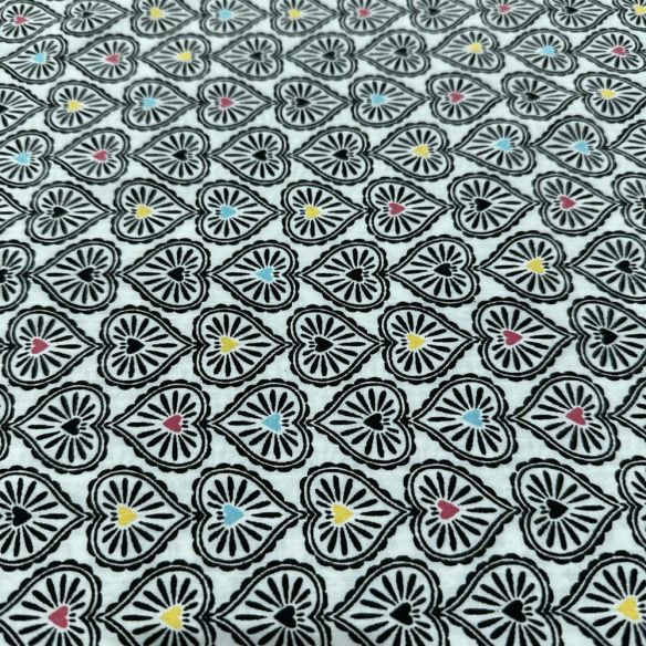 Tecido Viscose Corações Coloridos • Luema Tecidos