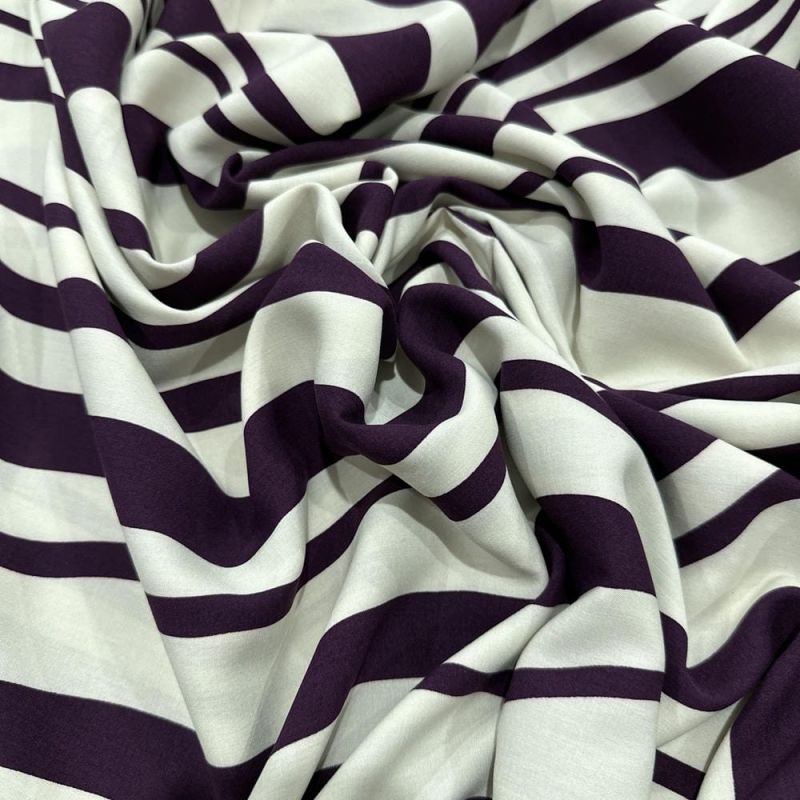 Tecido Viscose Listrado Abstrato Roxo • Luema Tecidos