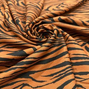 Tecido Viscose Sarjada Zebra Fundo Terracota Tecido Viscose Sarjada Zebra Fundo Terracota • Luema Tecidos 2