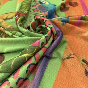 Tecido Crepe de Malha Canelada Aves Fundo Verde Tecido Crepe de Malha Canelada Aves Fundo Verde • Luema Tecidos 2