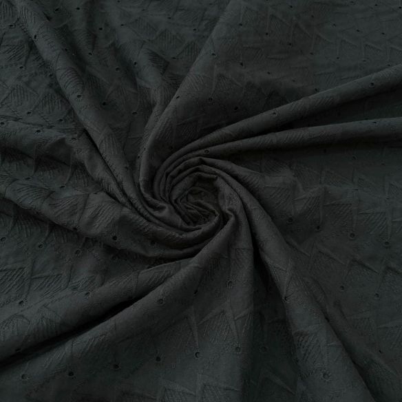 Tecido Laise de algodão Bordada Chevron Preto • Luema Tecidos Tecido Laise de algodão Bordada Chevron Preto • Luema Tecidos