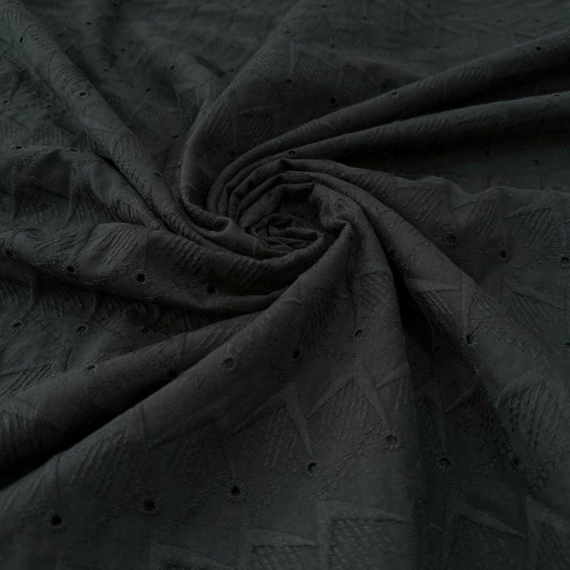 Tecido Laise de algodão Bordada Chevron Preto • Luema Tecidos Tecido Laise de algodão Bordada Chevron Preto • Luema Tecidos