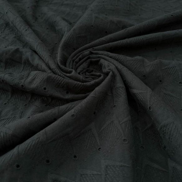 Tecido Laise de algodão Bordada Chevron Preto • Luema Tecidos Tecido Laise de algodão Bordada Chevron Preto • Luema Tecidos