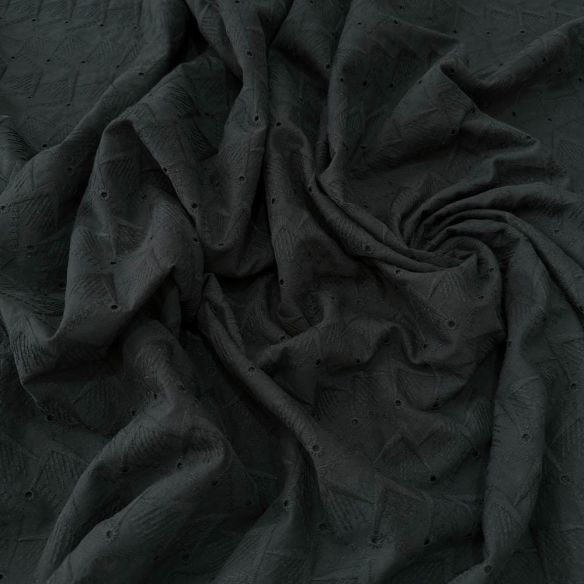 Tecido Laise de algodão Bordada Chevron Preto • Luema Tecidos Tecido Laise de algodão Bordada Chevron Preto • Luema Tecidos