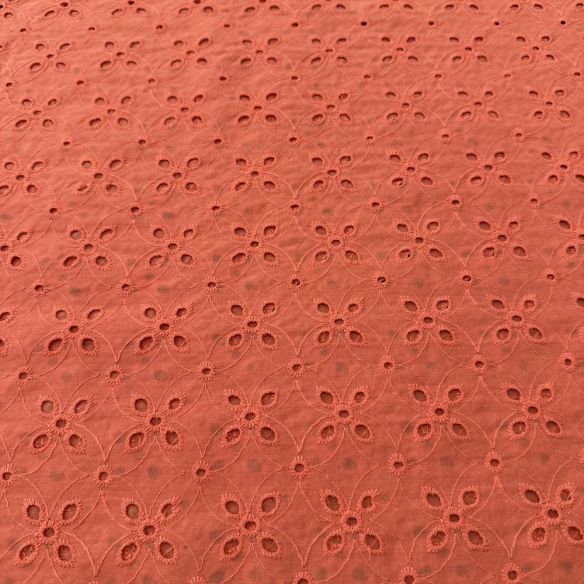 Tecido Laise de algodão Bordada Light Orange • Luema Tecidos
