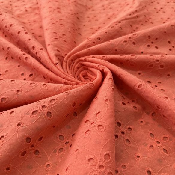 Tecido Laise de algodão Bordada Light Orange • Luema Tecidos