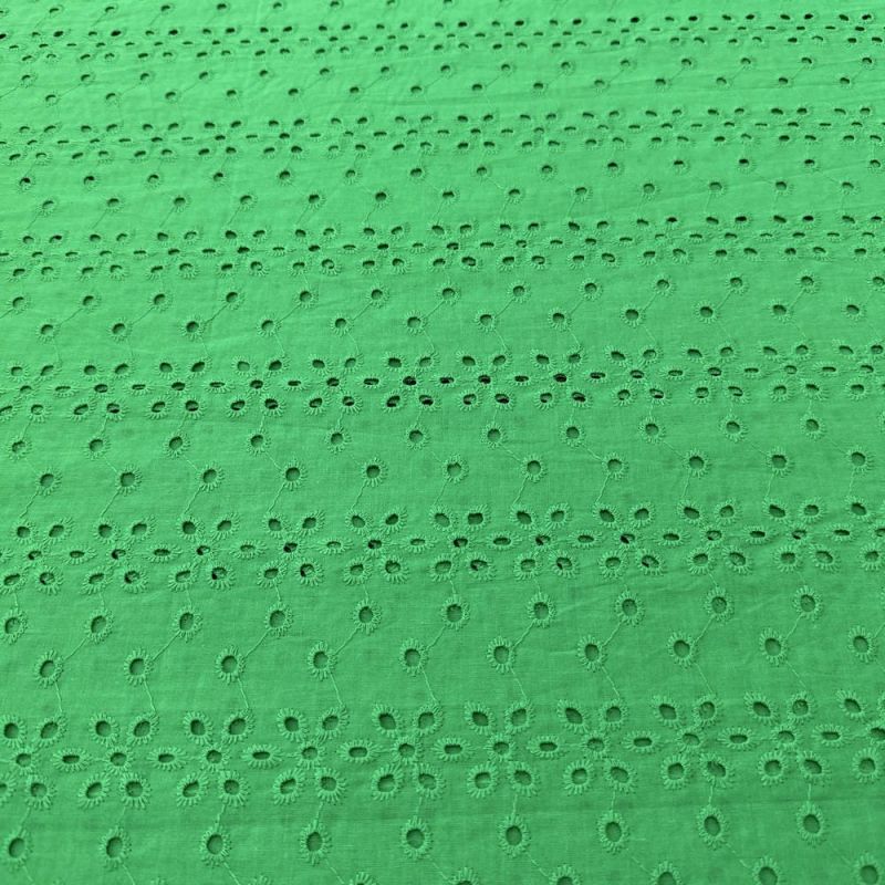 Tecido Laise de algodão Bordada Light Green • Luema Tecidos