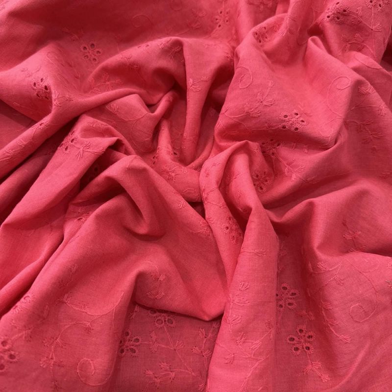 Tecido Laise de algodão Bordada Pink • Luema Tecidos Tecido Laise de algodão Bordada Pink • Luema Tecidos