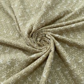Tecido Laise de algodão Bordada Zig-Zag Bege Tecido Laise de algodão Bordada Zig-Zag Bege • Luema Tecidos