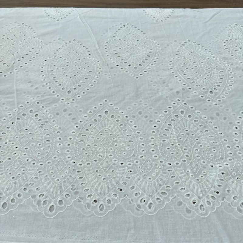 Tecido Laise de algodão Bordada Romantic Branco • Luema Tecidos