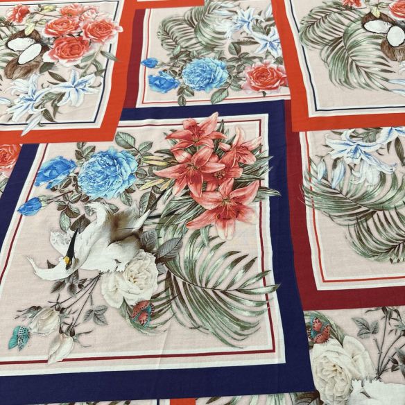 Tecido Viscose Estampada Quadros Colorido • Luema Tecidos