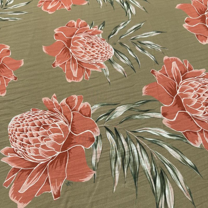 Tecido Viscose Estampada Floral Fundo Bege • Luema Tecidos Tecido Viscose Estampada Floral Fundo Bege • Luema Tecidos